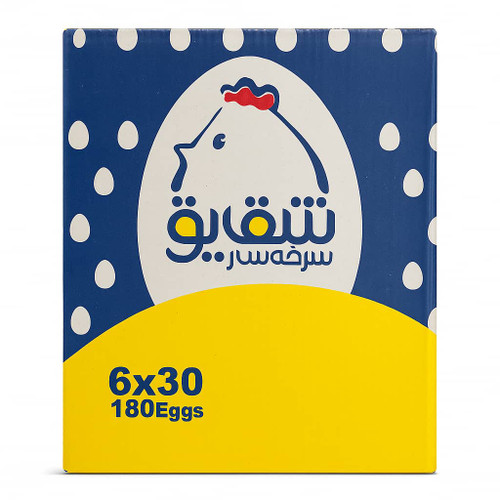 تخم مرغ شقایق 180عددی وزن 12.6الی 12.8 زرده طلایی ارسال روز